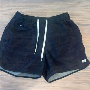 Black Camo Shorts with Drawstring
